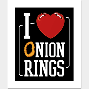 I Love Onion Rings - Vegetable Food Statement Quote Posters and Art